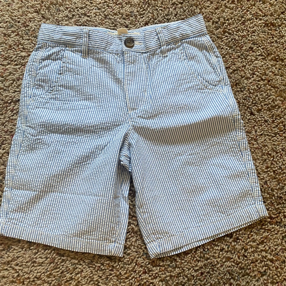Hope & Henry Blue / White Searsucker Shorts 6